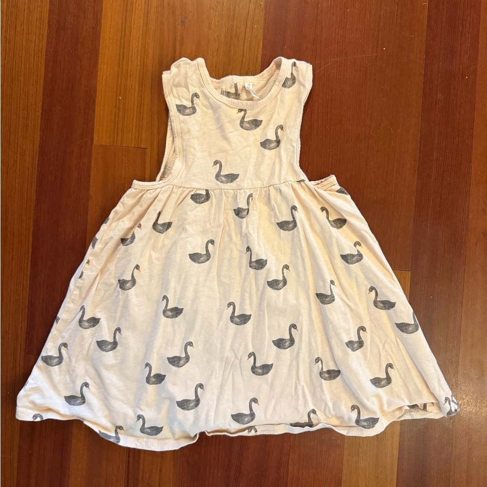 Rylee + Cru Cream Dress with Swan Design
